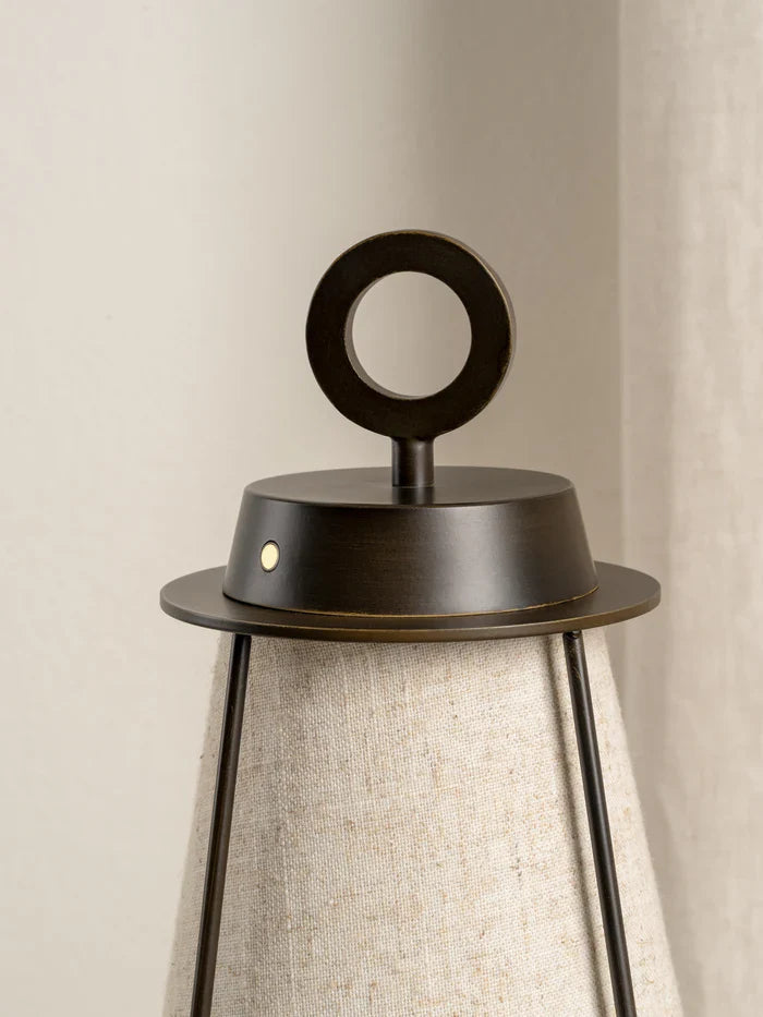Bronze and Linen Rechargeable Table Lamp