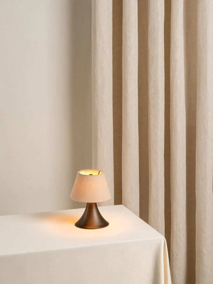 Bronze and Linen Rechargeable Table Lamp