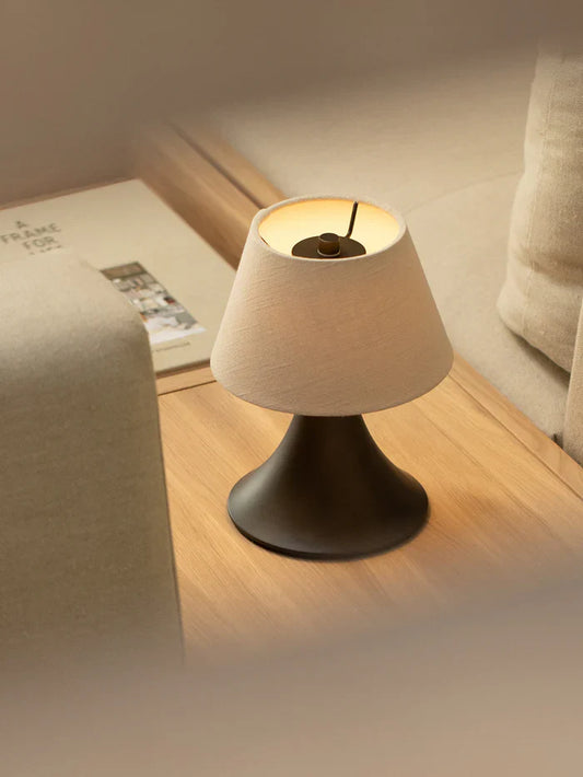 Bronze and Linen Rechargeable Table Lamp