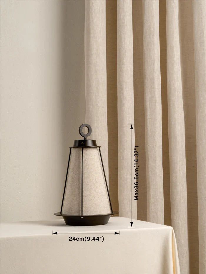 Bronze and Linen Rechargeable Table Lamp
